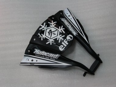 Custom 2011-2015 Kawasaki ZX10R Motorcycle Fairings - Glossy Black White Elf Snow Decal UK