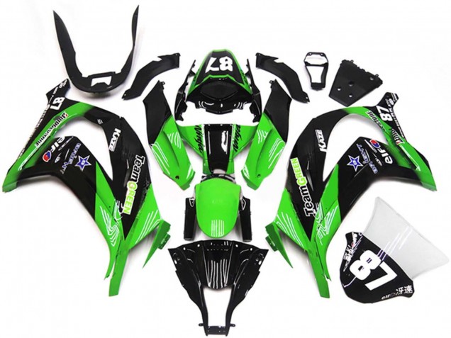 2011-2015 Kawasaki ZX10R Motorcycle Fairings - Green Glossy Black Blue Star Team Green 87 UK