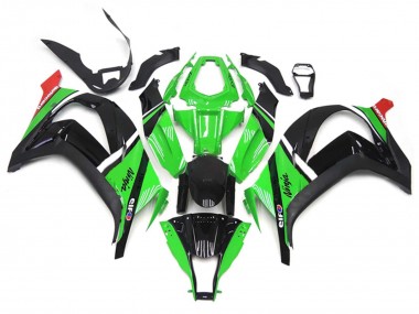 Custom 2011-2015 Kawasaki ZX10R Motorcycle Fairings - Green Black White Red UK