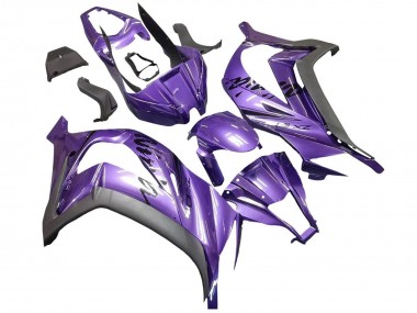 Custom 2011-2015 Kawasaki ZX10R Motorcycle Fairing - Purple Matte Black UK