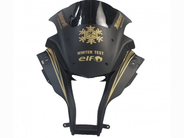 2011-2015 Kawasaki ZX10R Motorcycle Fairings - Matte Black Gold Snow Elf UK