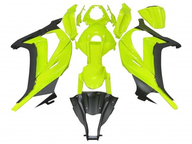 Custom 2011-2015 Kawasaki ZX10R Motorcycle Fairings - Fluorescent Green Matte Black UK