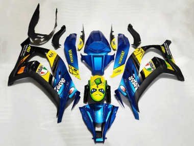 Custom 2011-2015 Kawasaki ZX10R Motorcycle Fairings - Blue Yellow Black Shark UK