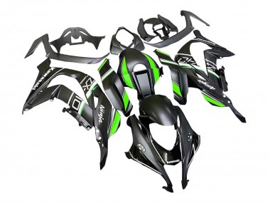 Custom 2016-2020 Kawasaki ZX10R Motorcycle Fairings - Matte Black Green White Ninja UK