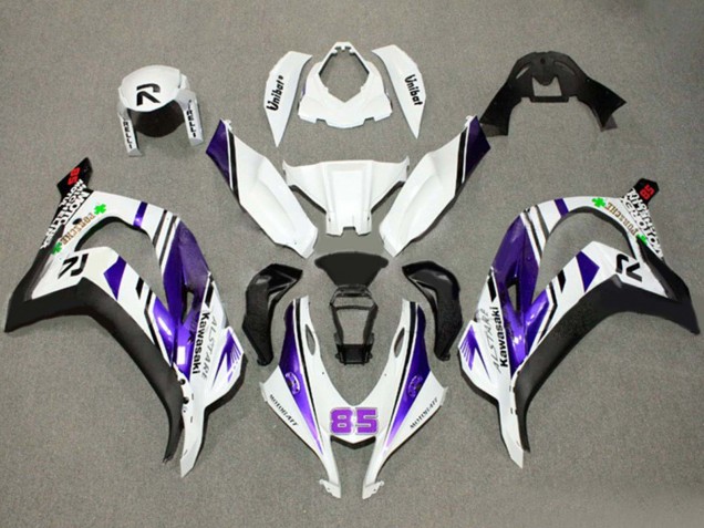 2016-2020 Kawasaki ZX10R Motorcycle Fairings - White Purple Black Alstare 85 UK