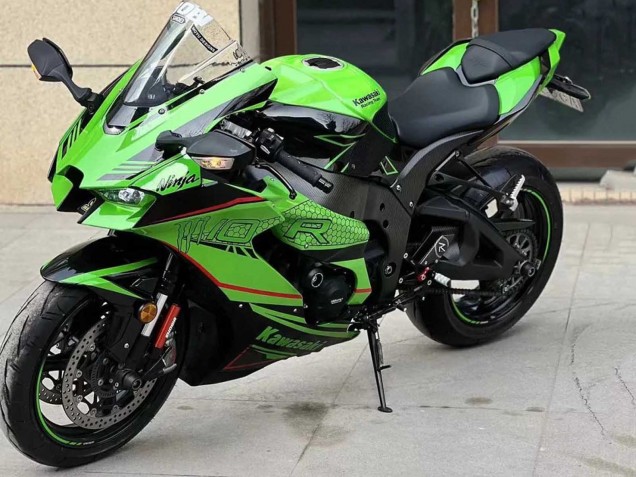 2021-2026 Kawasaki ZX10R Motorcycle Fairings - Green Glossy Black UK