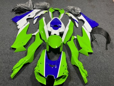 Custom 2021-2025 Kawasaki ZX10R Motorcycle Fairings - White Green Blue UK