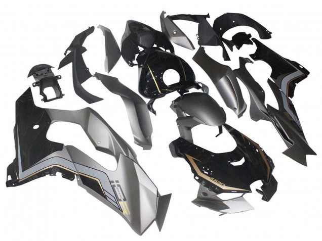 2021-2026 Kawasaki ZX10R Motorcycle Fairings - Black Grey Gold UK