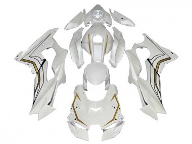 Custom 2021-2025 Kawasaki ZX10R Motorcycle Fairings - White Gold UK