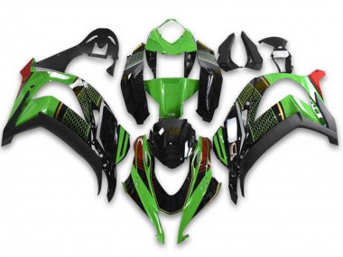 Custom 2021-2025 Kawasaki ZX10R Motorcycle Fairings - Green Black Red Honeycomb UK