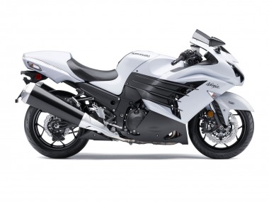 Custom 2012-2024 Kawasaki ZX14R ZZR1400 Motorcycle Fairings - White Matte Black UK