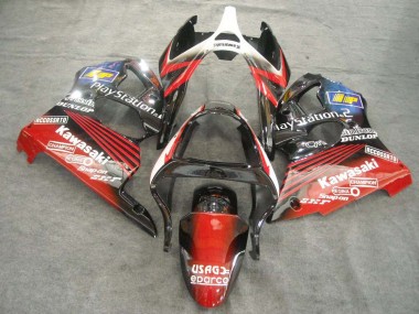 Custom 2000-2002 Kawasaki ZX6R Motorcycle Fairings - White Red Black PlayStation 2 UK