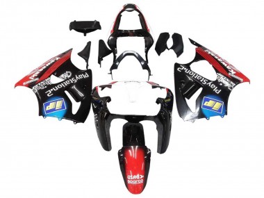 Custom 2000-2002 Kawasaki ZX6R Motorcycle Fairings - Glossy Black Red Blue Red PlayStation 2 UK