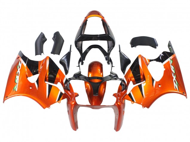 2000-2002 Kawasaki ZX6R Motorcycle Fairings - Orange Black UK