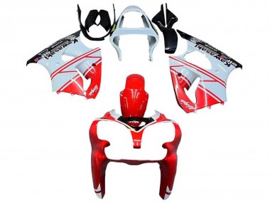 Custom 2000-2002 Kawasaki ZX6R Motorcycle Fairings - White Red Black UK