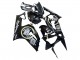 2003-2004 Kawasaki ZX6R Motorcycle Fairings - Glossy Black White Motul Lucky Strike UK