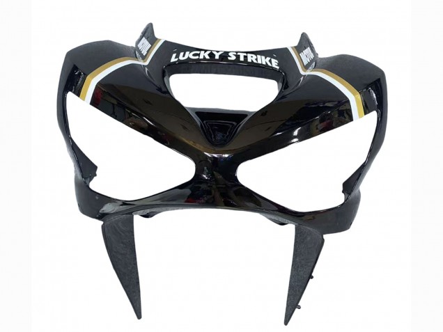 2003-2004 Kawasaki ZX6R Motorcycle Fairings - Glossy Black White Motul Lucky Strike UK