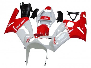 Custom 2003-2004 Kawasaki ZX6R Motorcycle Fairings - White Red UK