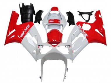 Custom 2003-2004 Kawasaki ZX6R Motorcycle Fairings - White Red UK