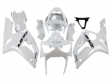 Custom 2003-2004 Kawasaki ZX6R Motorcycle Fairings - White Black Decals UK