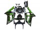 2003-2004 Kawasaki ZX6R Motorcycle Fairings - Glossy Black Green Flame UK