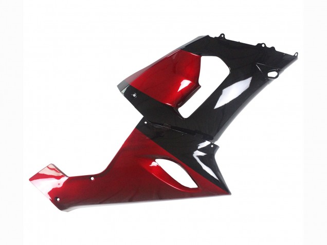2005-2006 Kawasaki ZX6R Motorcycle Fairing - Red Glossy Black UK