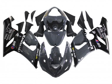 Custom 2005-2006 Kawasaki ZX6R Motorcycle Fairings - Dark Grey Black UK