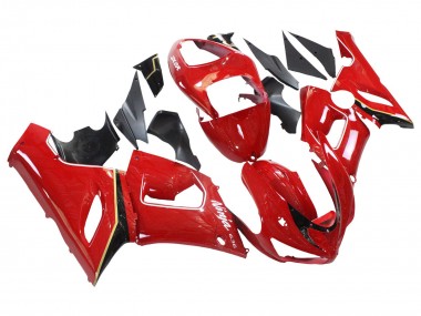 Custom 2005-2006 Kawasaki ZX6R Motorcycle Fairings - Red Yellow Black UK