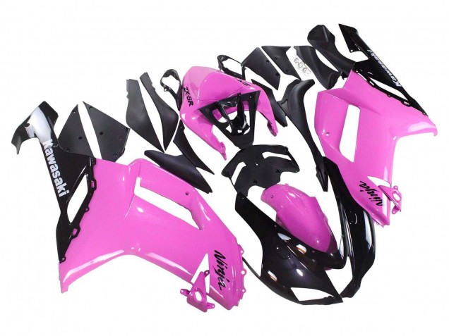 2007-2008 Kawasaki ZX6R Motorcycle Fairings - Black Pink Ninja UK
