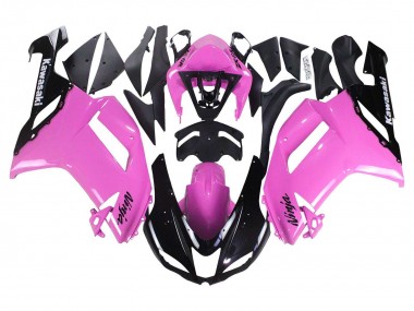 Custom 2007-2008 Kawasaki ZX6R Motorcycle Fairings - Black Pink Ninja UK