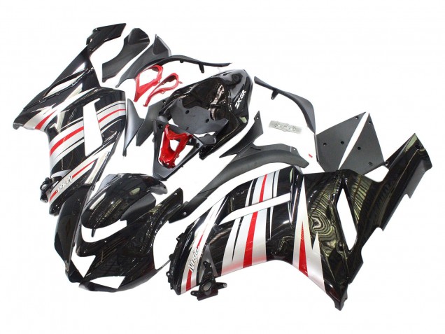 2007-2008 Kawasaki ZX6R Motorcycle Fairings - Black Silver Red Ninja UK