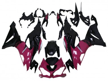 Custom 2013-2018 Kawasaki ZX6R Motorcycle Fairing - Purple Glossy Black UK