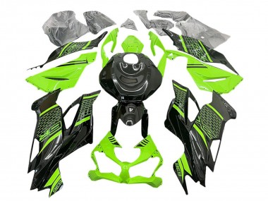 Custom 2019-2022 Kawasaki ZX6R Motorcycle Fairings - Green Black Honeycomb UK