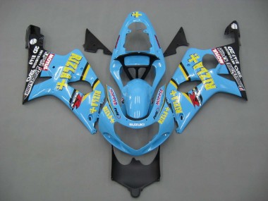 Custom 2000-2002 Suzuki GSXR1000 Motorcycle Fairings - Light Blue Yellow Black Motul Rizla UK