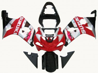 Custom 2000-2002 Suzuki GSXR1000 Motorcycle Fairings - Red Silver White Black UK