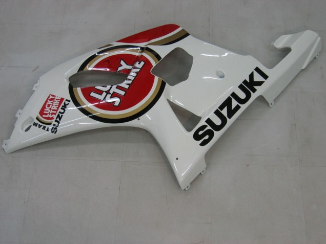 2000-2002 Suzuki GSXR1000 Motorcycle Fairings - White Red Lucky Strike UK