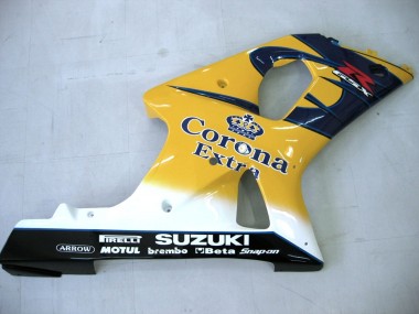 Custom 2000-2002 Suzuki GSXR1000 Motorcycle Fairings - Yellow Dark Blue White Motul Corona UK