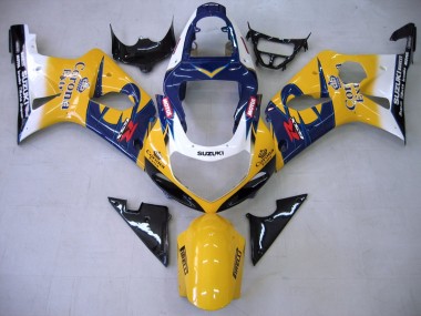Custom 2000-2002 Suzuki GSXR1000 Motorcycle Fairings - Yellow Dark Blue White Motul Corona UK