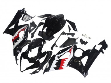 Custom 2005-2006 Suzuki GSXR 1000 Motorcycle Fairings - Glossy Black Red White Shark UK