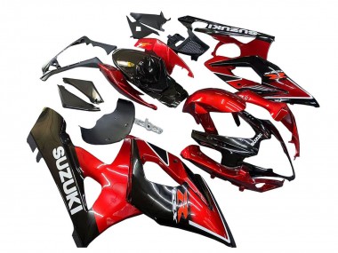 Custom 2005-2006 Suzuki GSXR 1000 Motorcycle Fairings - Red Glossy Black UK