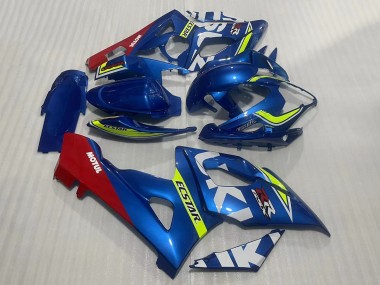 Custom 2005-2006 Suzuki GSXR 1000 Motorcycle Fairings - Blue Yellow Red Motul Ecstar UK