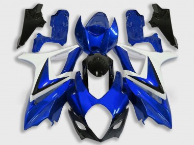 Custom 2007-2008 Suzuki GSXR 1000 Motorcycle Fairing - White Blue Black UK