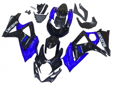 Custom 2007-2008 Suzuki GSXR 1000 Motorcycle Fairing Kits - Blue Glossy Black UK