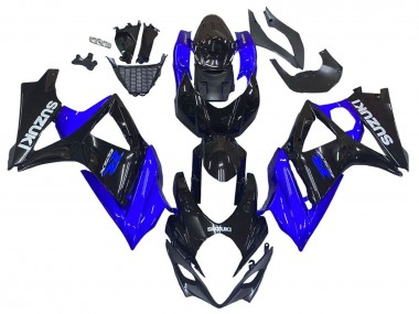 Custom 2007-2008 Suzuki GSXR 1000 Motorcycle Fairing Kits - Blue Glossy Black UK