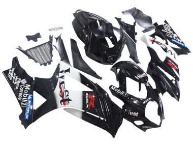 Custom 2007-2008 Suzuki GSXR 1000 Motorcycle Fairings - Glossy Black White West UK