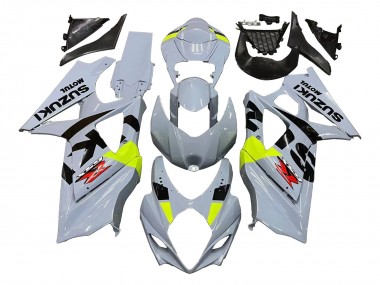 Custom 2007-2008 Suzuki GSXR 1000 Motorcycle Fairings - Light Grey Green Black UK