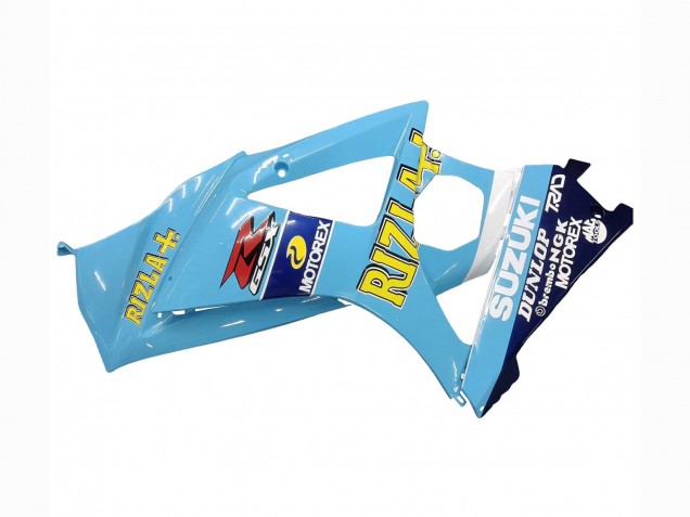 2007-2008 Suzuki GSXR 1000 Motorcycle Fairings - Light Blue Yellow Black Motul Rizla UK