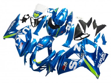Custom 2009-2016 Suzuki GSXR 1000 Motorcycle Fairings - Light Blue Green Motul 29 Ecstar UK