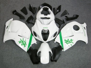 Custom 1996-2007 Suzuki GSXR 1300 Hayabusa Motorcycle Fairings - White Green UK