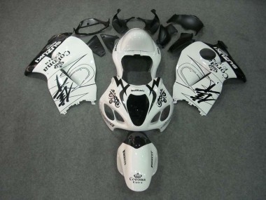 Custom 1996-2007 Suzuki GSXR 1300 Hayabusa Motorcycle Fairings - White Black Corona UK